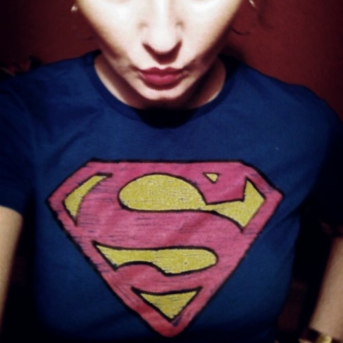 Girl wearing superman 2024 t shirt tumblr