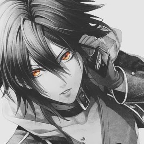Anime boys with black hair and red eyes