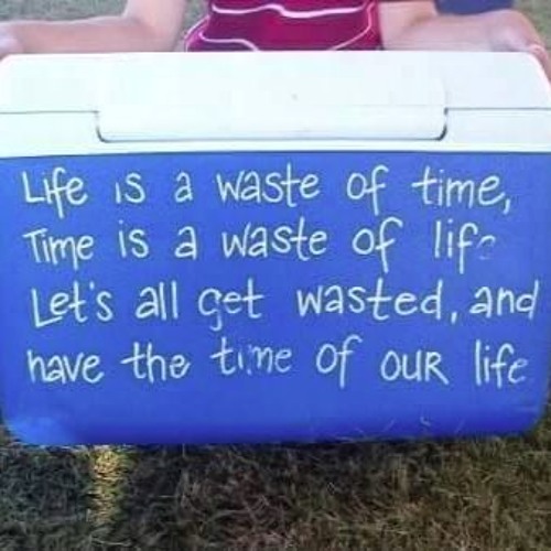 Let me life my life. Life is a waste of time and time is a waste of Life, so Let's all get wasted and have the time of our Lives.