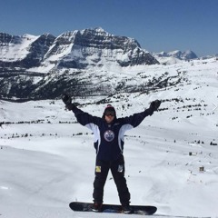 Snow boarding/ rock
