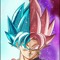 super blue and pink head man