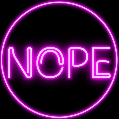 The word NOPE in pink neon tube lights