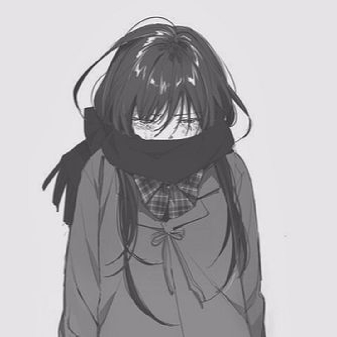 Аниме девочка плачет черно белая