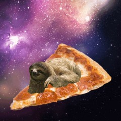 cosmic music love sloth on pizza