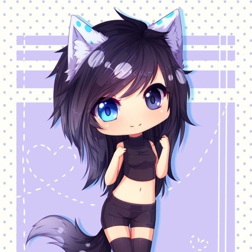 n: cute anime girl with your wolf On your lap