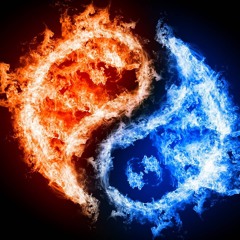 blue and red flame