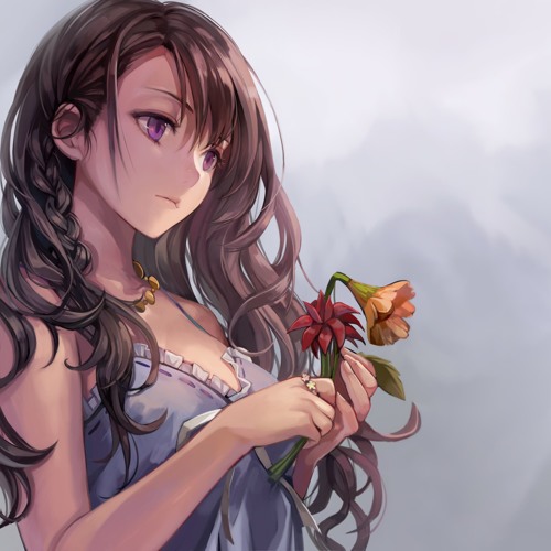 Anime woman brown hair