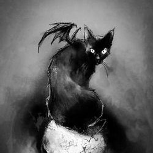 creepy black cat