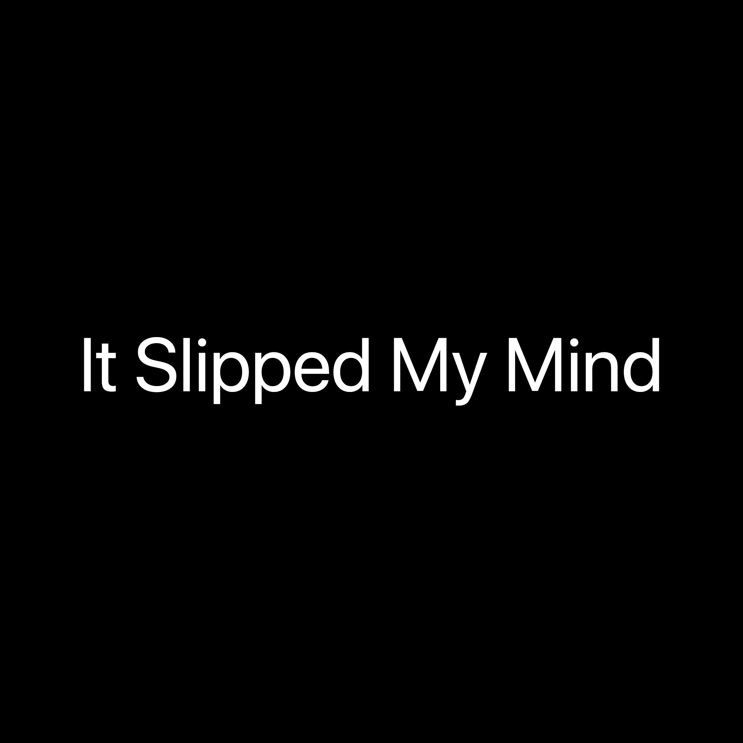 It Slipped My Mind It Slipped My Mind