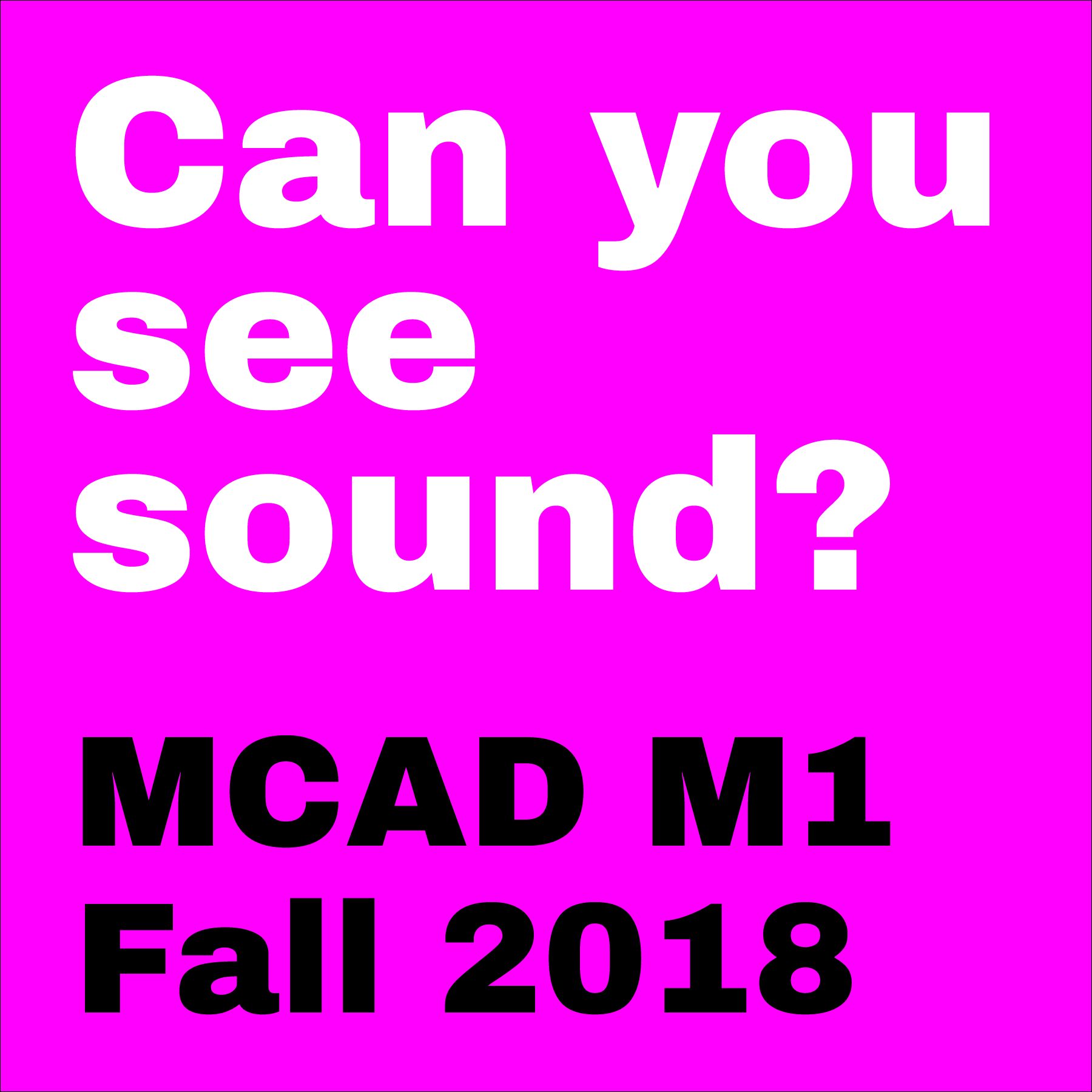 Can you see sound? (MCAD Media One)