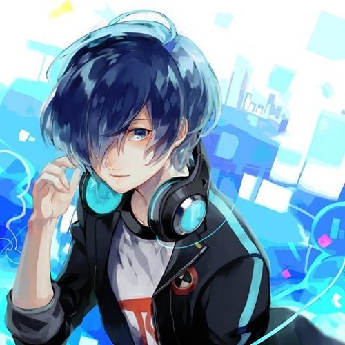 Anime boy with headphones