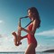 Red swimwear