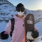 Pink snowboarder
