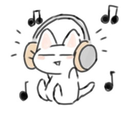 노래 듣는 고양이