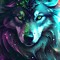 Cosmic Dusk Wolf