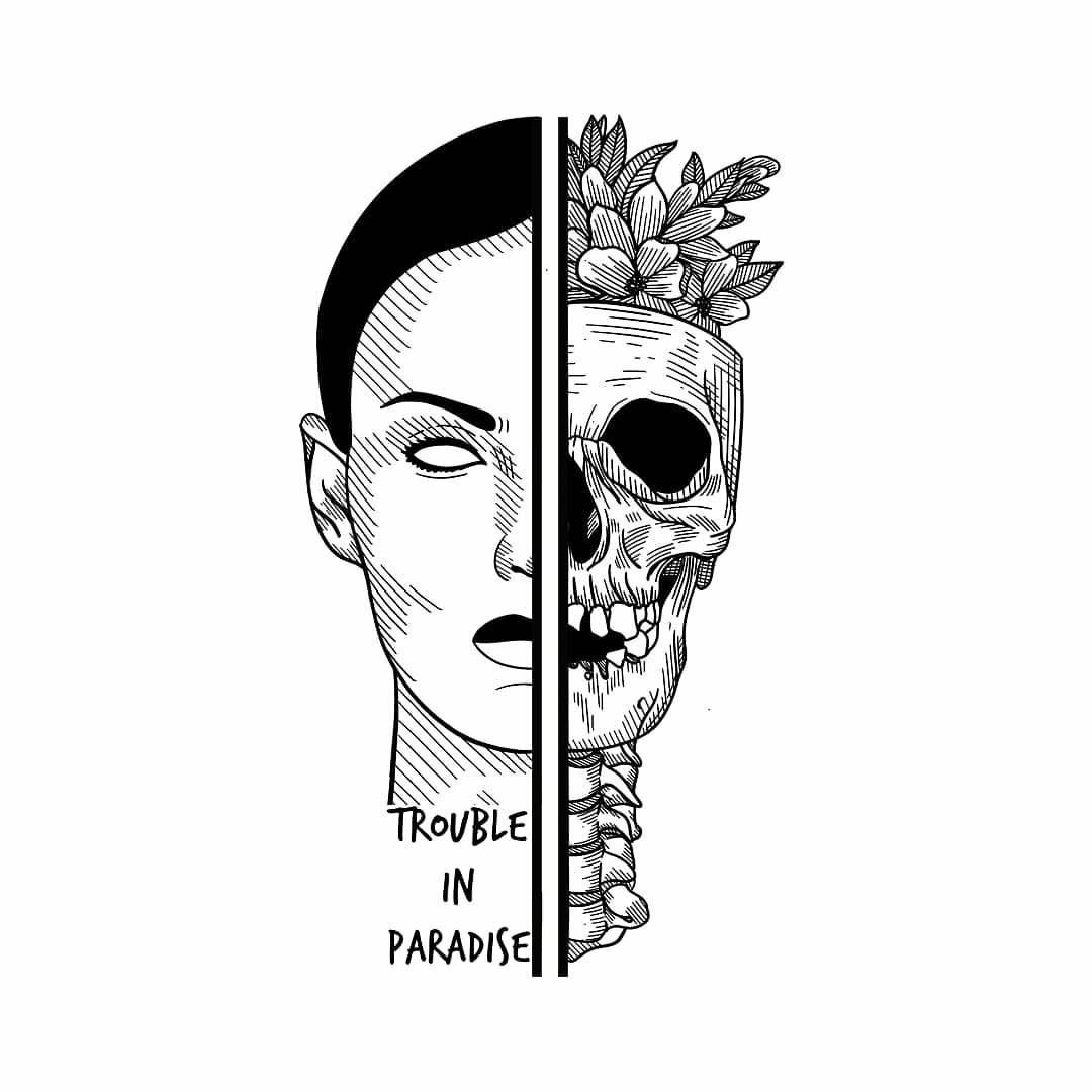 Art trouble. Trouble in paradise arts. эскизы тату блэкворк традишинл. trouble art. in trouble art.