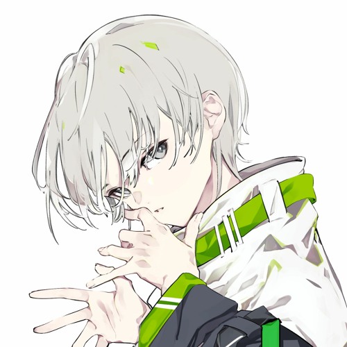 Free: Anime boy with white hair and green eyes