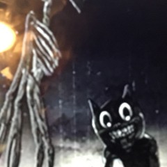 Cartoon cat and siren head