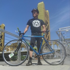 Bike Party Sacramento's M.C..... Mr X the Cyclist