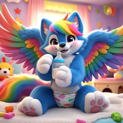 Rainbow Dash Wolf Puppy