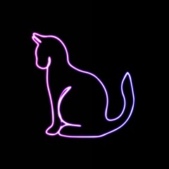 neon light cat
