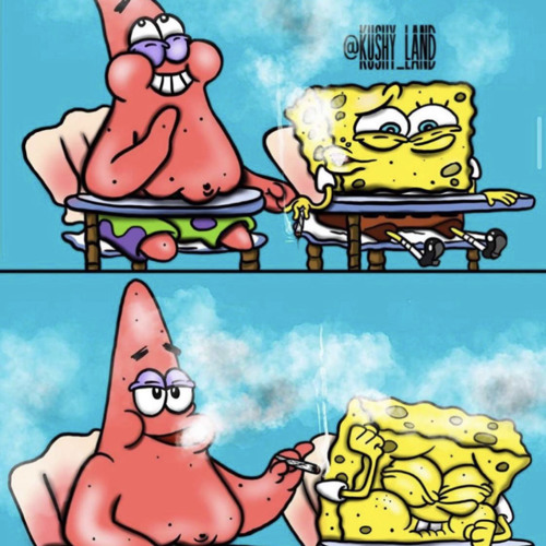 spongebob squarepants smoking weed