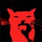 red creepy cat