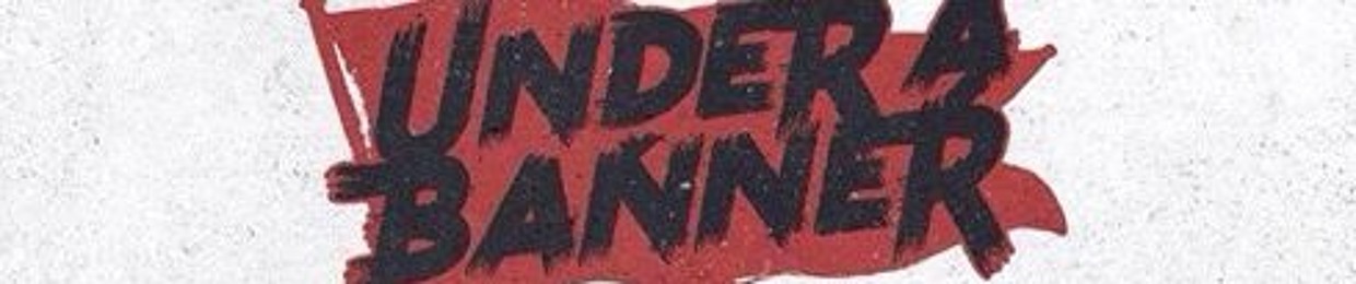 under a banner