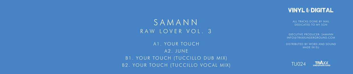 Samann / Raw Lover Vol. 3 / Tuccillo Remixes (Light Blue Color Vinyl) Samann / Raw Lover Vol. 3 / Tuccillo Remixes (Light Blue Color Vinyl)