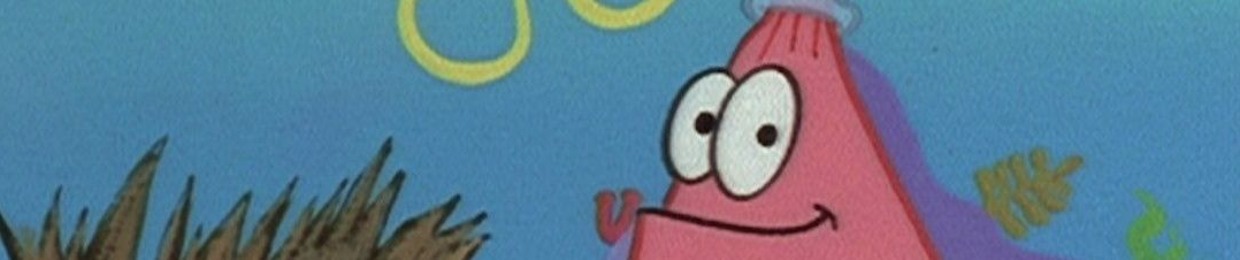 patrick with a bottle on his head