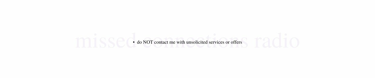 Missed Connections