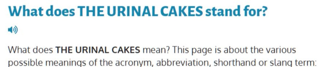 The Urinal Cakes